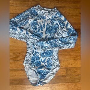 Cabana Life Blue and White Floral Swimsuit